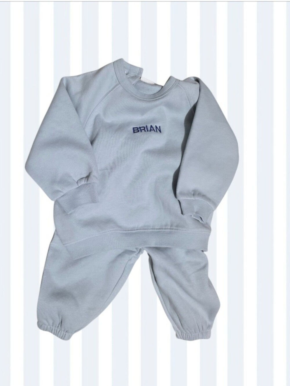 🙎‍♂️ ZARA Personalized Grey "BRIAN" Sweatshirt & Joggers Set Sz 9-12